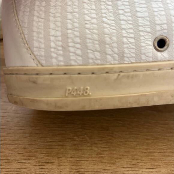 P448 Womens Skate High Top Sneakers Leather Suede Cream Size 38 / US 7.5-8 - Picture 6 of 9